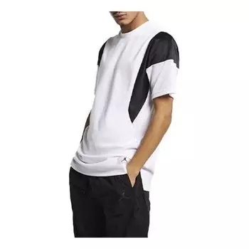 Футболка flight splicing contrasting colors athleisure casual sports short sleeve white Air Jordan, белый