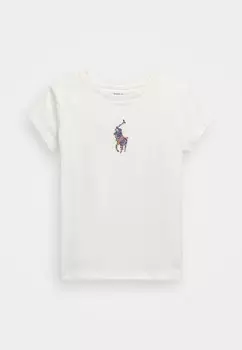Футболка FLORAL BIG PONY COTTON JERSEY TEE Ralph Lauren, прозрачный