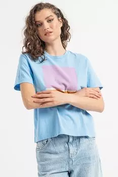 Футболка Floris с овальным вырезом и цветочным узором Mustang, оранжевый