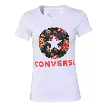 Футболка flowers printing short sleeve white Converse, белый