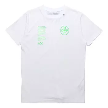 Футболка fluorescence alphabet printing short sleeve white Off-White, белый