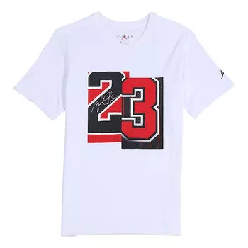 Футболка flying man jordan с принтом 23 с коротким рукавом Air Jordan, белый