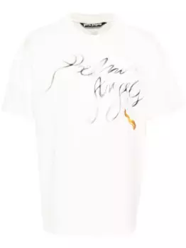 Футболка Foggy с логотипом PALM ANGELS, белый