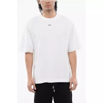 Футболка FOR EVER однотонная с круглым вырезом и контрастным логотипом Off-White, White