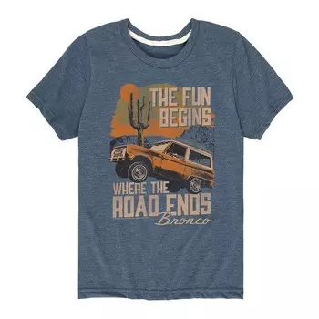 Футболка Ford Bronco Fun с рисунком для мальчиков 8–20 лет Licensed Character, цвет Heather Blue