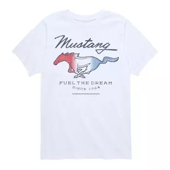 Футболка Ford Mustang Fuel The Dream 1964 с графическим рисунком для мальчиков 8–20 лет Licensed Character, белый