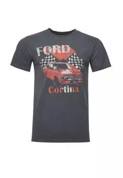Футболка Ford Vintage Cortina с принтом спереди в винтажном стиле Re:Covered, цвет charcoal