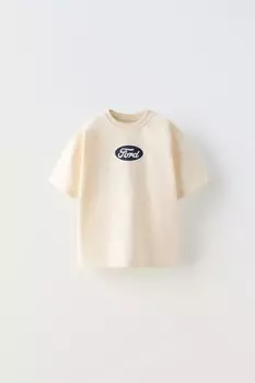 Футболка ford ZARA, экрю