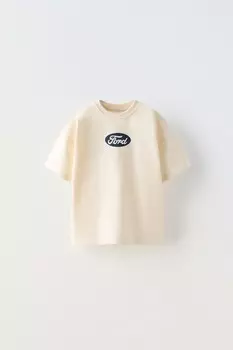 Футболка ford ZARA, экрю