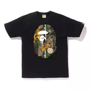 Футболка forest camo big ape head t-shirt 'black beige' A Bathing Ape, черный