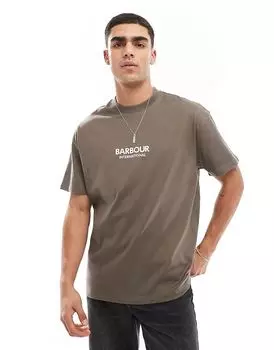 Футболка Formula большого размера коричневого цвета Barbour International
