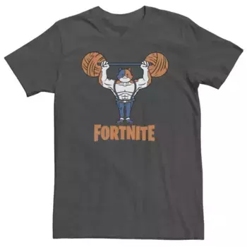 Футболка Fortnite с оранжевым принтом для больших размеров Licensed Character, серый
