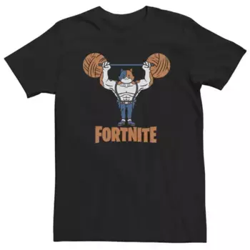 Футболка Fortnite с оранжевым принтом для больших размеров Licensed Character, черный