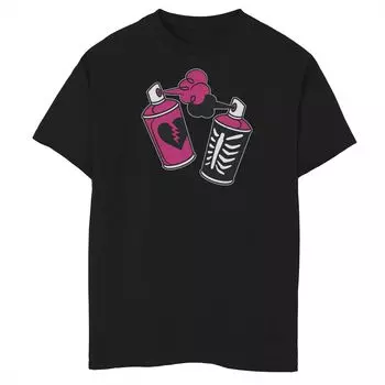 Футболка Fortnite Spray Cans для мальчиков 8–20 лет с рисунком Licensed Character, черный