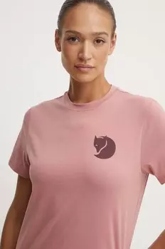 Футболка Fox Boxy с логотипом Fjallraven, розовый