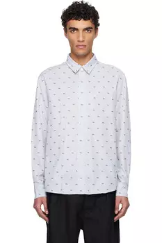 Футболка Fox Casual в полоску Maison Kitsun, серый