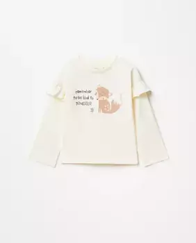 Футболка Foxy с рюшами Sfera, белый