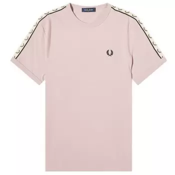 Футболка Fred Perry Contrast Tape Ringer T-Shirt, цвет Dusty Rose Pink & Black