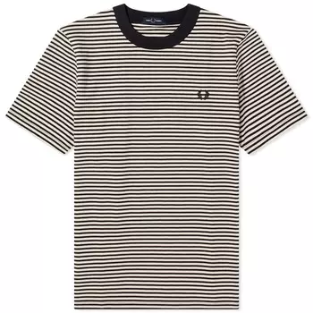 Футболка Fred Perry Fine Stripe Heavyweight, серовато-белый/черный