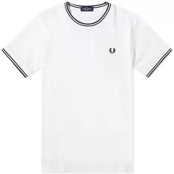 Футболка Fred Perry с двойным вырезом, белый