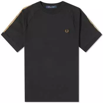 Футболка Fred Perry с клетчатой лентой, черный