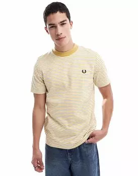 Футболка Fred Perry с логотипом и полосками желтого цвета