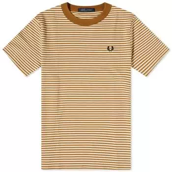 Футболка Fred Perry в тонкую полоску в тяжелом весе, бежевый