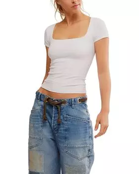 Футболка Free People Clean Lines Baby Tee, белый