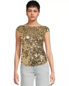 Футболка Free People Late Last Night Tee, золотой