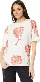 Футболка Free People Painted Floral Tee, цвет Ivory Combo