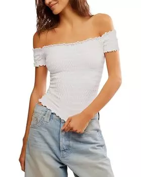 Футболка Free People Pucker Up Seamless Tee, цвет Clean Ivory(1100)