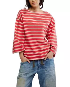 Футболка Free People We The Free C'est La Vie Tee, цвет Red Combo
