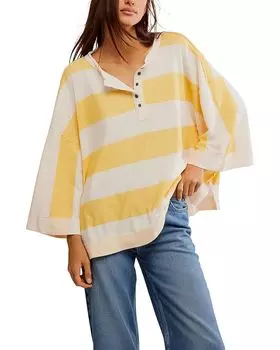 Футболка Free People Wonderful Tee, цвет Yellow Combo