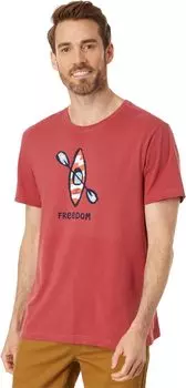 Футболка Freedom Kayak Crusher-Lite с короткими рукавами Life is Good, цвет Faded Red