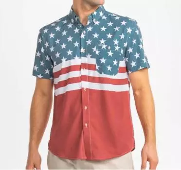 Футболка Freedom Rider Baja в сине-красном цвете Southern Shirt Company