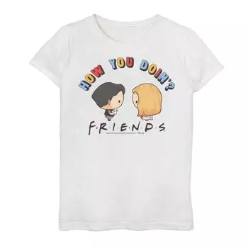 Футболка Friends Chibi Joey для девочек 7–16 лет с рисунком How You Doin' Licensed Character, белый