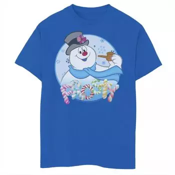 Футболка Frosty The Snowman с рисунком конфет и букв для мальчиков 8–20 лет Licensed Character