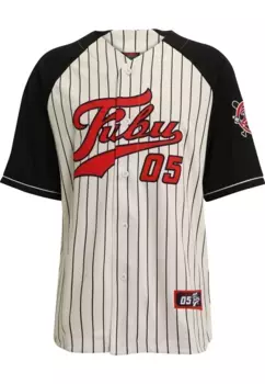 Футболка Fubu "Мужская бейсбольная майка Fubu FM231-008-1 FUBU Varsity в тонкую полоску", черный