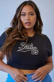 Футболка FUBU с вышивкой больших размеров Forever 21, черный