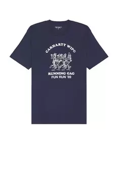 Футболка Fun Run с короткими рукавами Carhartt Wip, цвет Air Force Blue & White