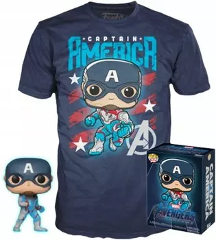 Футболка Funko POP Marvel 450 Box Captain America сияющая + футболка L Special Edition Funko POP!
