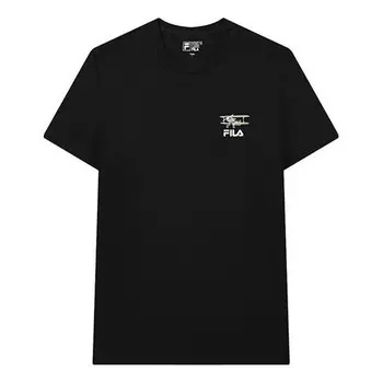 Футболка funny logo printing sports round neck short sleeve black Fila, черный
