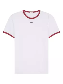 Футболка FURSAC из хлопка с контрастной отделкой, белый