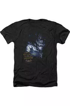 Футболка / футболка Batman Arkham Asylum Arkham Killer Croc для взрослых Heather Gildan, черный