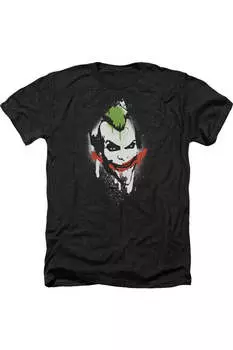 Футболка / футболка Batman Arkham City Spraypaint Smile для взрослых Heather Gildan, черный