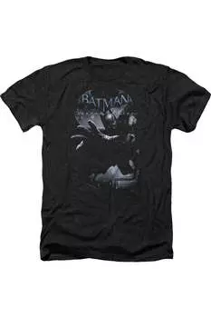 Футболка / футболка Batman Arkham Origins Out Of The Shadows для взрослых Heather Gildan, черный