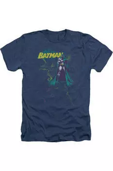 Футболка / футболка Batman Bat Spray для взрослых Heather Gildan, темно-синий