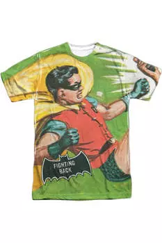 Футболка / футболка Batman Classic Tv Fighting Back с коротким рукавом для взрослых из полиэстера Gildan, белый