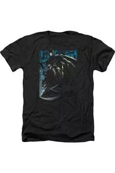 Футболка / футболка Batman Knight Falls In Gotham для взрослых Heather Gildan, черный