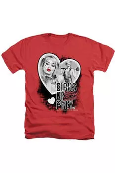 Футболка / футболка Birds Of Prey Heart Harley для взрослых Heather Gildan, красный